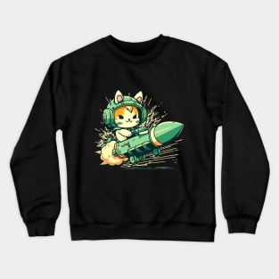 Rocket cat Crewneck Sweatshirt